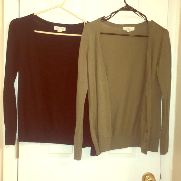 Forever 21 Sweaters - Two Button Down Cardigans: 1 Black & 1 Olive